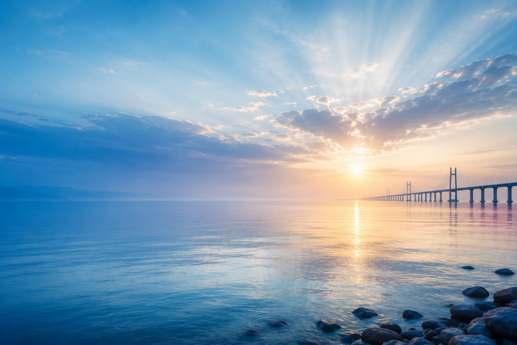 bridge in bright ocean 2